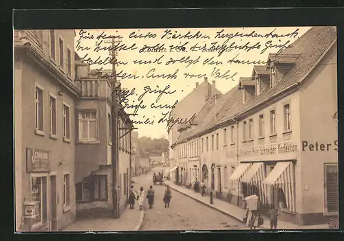 AK Colditz i. Sa., Badergasse mit Geschäften