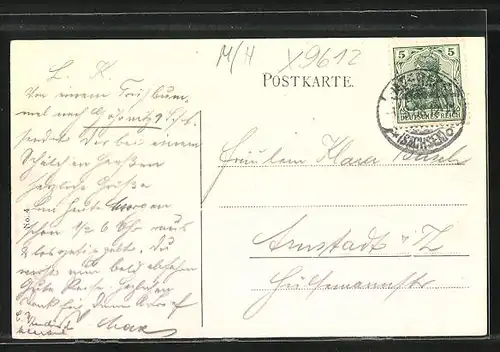 AK Meerane i. Sa., Poststrasse mit Geschäften und Passanten