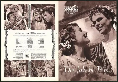 Filmprogramm PFP Nr. 26 /58, Der falsche Prinz, Eduard Cupak, Karel Fiala, Regie: Vaclav Krska