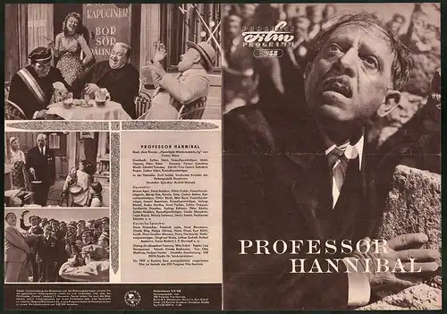 Filmprogramm PFP Nr. 23 /58, Professor Hannibal, Noemi Apor, Emmi Buttykai, Regie: Zoltan Fabri