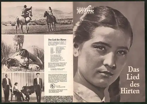 Filmprogramm PFP Nr. 11 /58, Das Lied des Hirten, W. Manketow, D. Dshurabajewa, Regie: Andrej Frolow