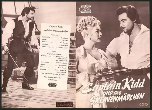 Filmprogramm DNF, Captain Kidd und das Sklavenmädchen, Tony Dexter, Eva Gabor, Regie: Lew Landers