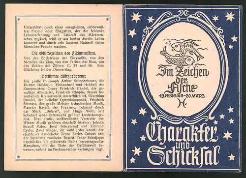 Sternzeichen-Karte Im Zeichen der Fische, Charakter & Schicksal