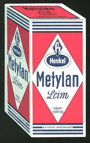 Werbe-Karte Henkel Metylan Leim, Rückseitig weitere Henkel Produkte