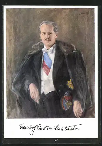 Künstler-AK Franz Josef II. Fürst von Liechtenstein