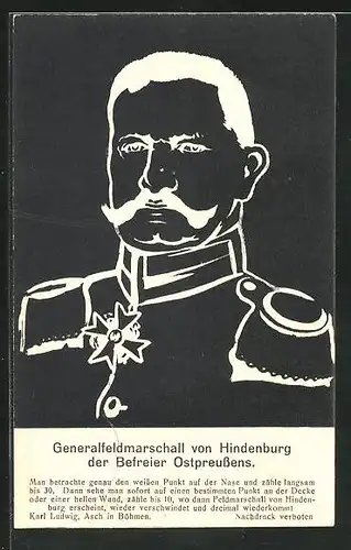 AK Optische Täuschung, Motiv: Paul von Hindenburg