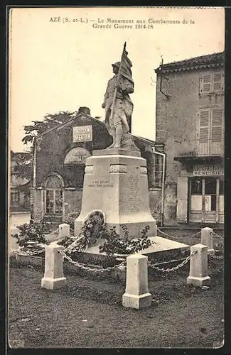 AK Azé, Le Monument aux Combattants de la Grande Guerre 1914-18