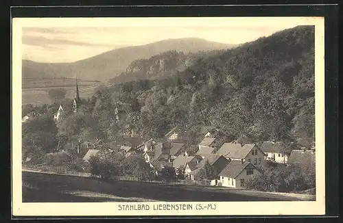 AK Stahlbad Liebenstein, der Ort aus der Vogelschau