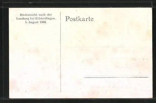 AK Echterdingen, Zeppelin-Landung am 5.8.1908, Schaulustige und Luftschiff vor der Katastrophe