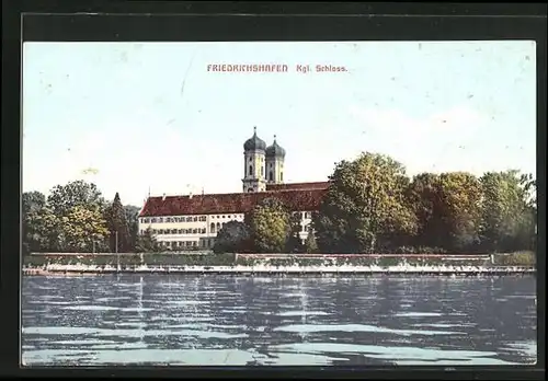 AK Friedrichshafen, Wasserpartie mit Kgl. Schloss