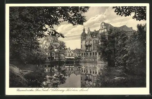 AK Neumünster, Schleswig-Holstein Bank mit Teich