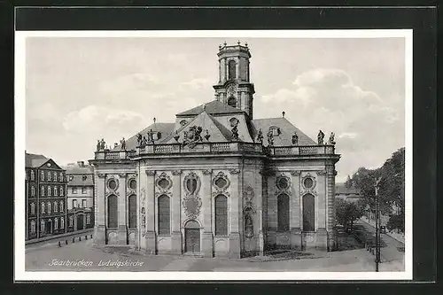 AK Saarbrücken, Ludwigskirche im Sonnenschein