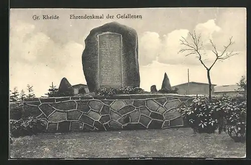 AK Gr. Rheide, Ehrendenkmal der Gefallenen