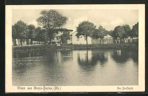 AK Gross-Besten / Mk., Am Dorfteich