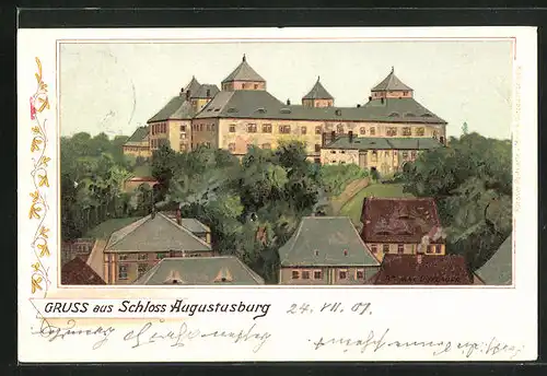 Künstler-AK Augustusburg, Schloss Augustusburg