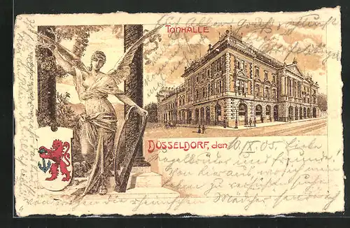 Lithographie Düsseldorf, Blick auf die Tonhalle