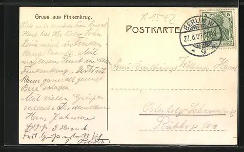 AK Finkenkrug, Gasthaus Alter Finkenkrug im Sonnenschein