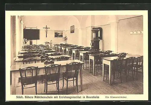 AK Rosenheim, Städt. Höhere Mädchenschule mit Erziehungsinstitut, Klassenzimmer