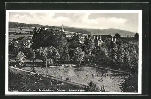 AK Reichelsheim i. Odenw., Schwimmbad im Sommer