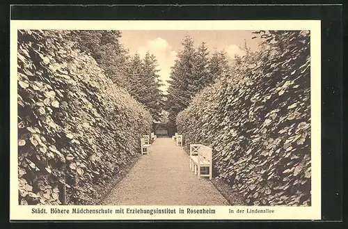 AK Rosenheim, Städt. Höhere Mädchenschule mit Erziehungsinstitut, In der Lindenhalle