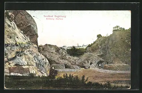 AK Segeberg, Steinbruch am Kalkberg mit Blick auf das Kurhaus