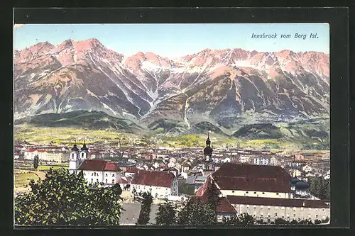 AK Innsbruck, Innsbruck vom Berg Isel aus gesehen