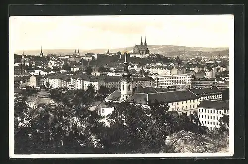 AK Brünn / Brno, Totalansicht mit Kirchen