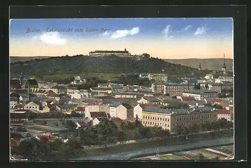 AK Brünn / Brno, Totalansicht vom Roten Berg