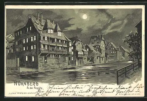 Mondschein-Lithographie Nürnberg, An der Pegnitz