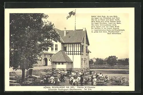 AK Bad Oeynhausen, Königl. Restaurant am Siel mit Terrasse