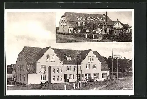 AK Ording, Wald-Hotel von M. Albrecht im Sonnenschein