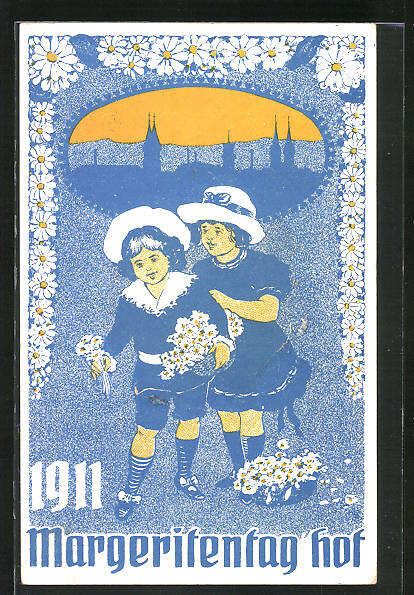 AK Chemnitz Februar 1911 Mädchen mit Blumen Margeritentag 28
