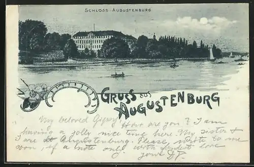 AK Augustenburg, Schloss mit Segelboot