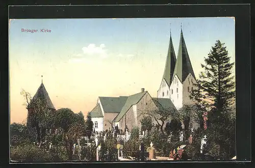 AK Broager, Kirche mit Friedhof