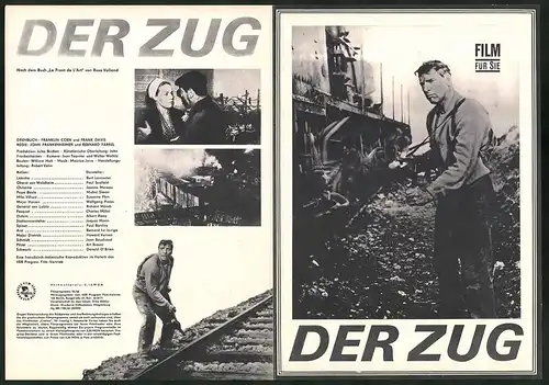 Filmprogramm Film für Sie Nr. 70 /66, Der Zug, Burt Lancaster, Paul Scofield, Regie: John Frankenheimer