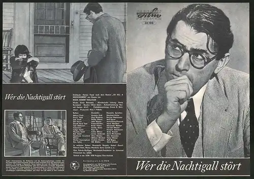 Filmprogramm PFP Nr. 51 /66, Wer die Nachtigall stört, Gregory Peck, Mary Badham, Regie: Robert Mulligan