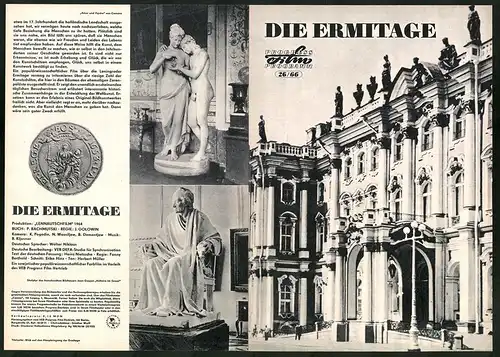 Filmprogramm PFP Nr. 26 /66, Die Ermitage, Reportage, Regie: J. Golowin, St. Petersburg