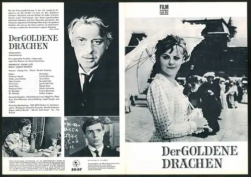 Filmprogramm Film für Sie Nr. 39 /67, Der Goldene Drachen, Laszlo Mensaros, Ilona Beres, Regie: Laszlo Ranody