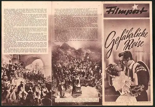 Filmprogramm Filmpost, Gefährliche Reise, Stewart Granger, Jean Kent, Regie: Arthur Crabtree