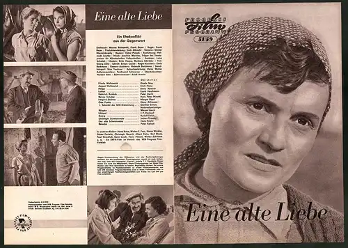 Filmprogramm PFP Nr. 51 /59, Eine alte Liebe, Gisela May, Erich Franz, Regie: Frank Beyer