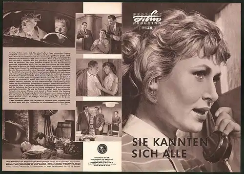 Filmprogramm PFP Nr. 37 /58, Sie kannten sich alle, Sonja Sutter, Paul R. Henker, Regie: Richard Groschopp