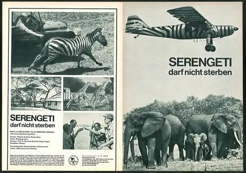 Filmprogramm PFP Nr. 79 /66, Serengeti darf nicht sterben, Regie: Prof. Dr. Bernhard Grzimek, Naturdokumentation