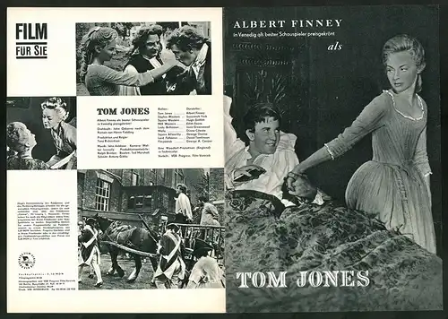 Filmprogramm Film für Sie Nr. 66 /66, Tom Jones, Albert Finney, Susannah York, Regie: Tony Richardson