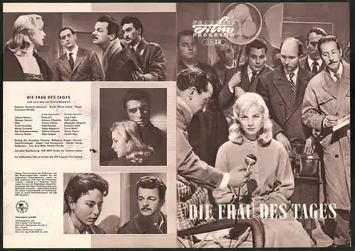 Filmprogramm PFP Nr. 33 /58, Die Frau des Tages, Virna Lisi, Antonio Cifariello, Regie: Francesco Maselli