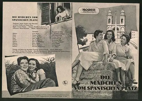 Filmprogramm PFI Nr. 80 /54, Die Mädchen vom Spanischen Platz, Lucia Bosé, Cosetta Greco, Regie: Luciano Emmer