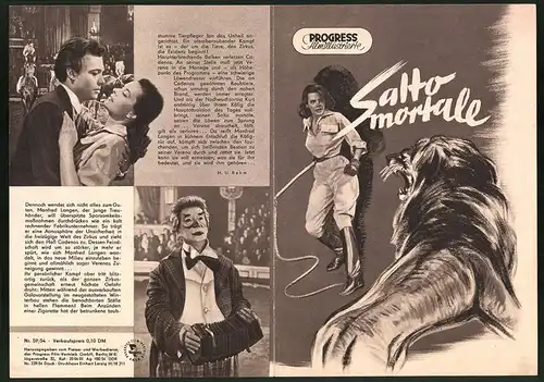 Filmprogramm PFI Nr. 59 /54, Salto mortale, Margot Hielscher, Frits von Dongen, Regie: Victor Tourjansky