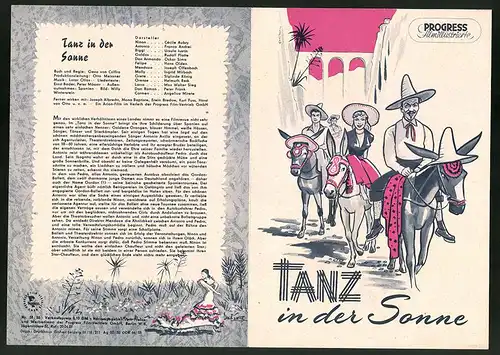 Filmprogramm PFI Nr. 57 /55, Tanz in der Sonne, Cécile Aubry, Franco Andrei, Regie: Geza von Cziffra