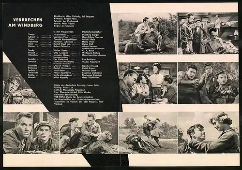 Filmprogramm PFI Nr. 72 /56, Verbrechen am Windsberg, Josef Vinklar, Stanislav Fiser, Regie: Jiri Sequens