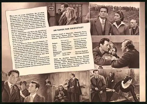 Filmprogramm PFI Nr. 25 /56, Am Rande der Grossstadt, Massimo Girotti, Marina Berti, Regie: Carlo Lizzani