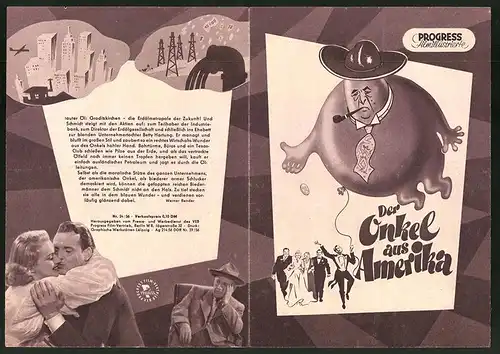 Filmprogramm PFI Nr. 24 /56, Der Onkel aus Amerika, Hans Moser, Arno Paulsen, Regie: Carl Boese